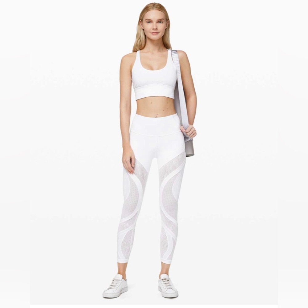 Wunder Under Lace Lululemon lace Leggings - white - workout